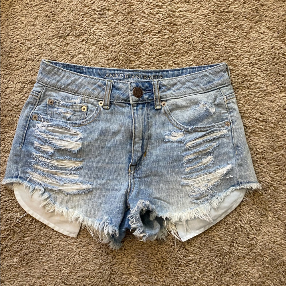 American eagle high rise festival denim shorts